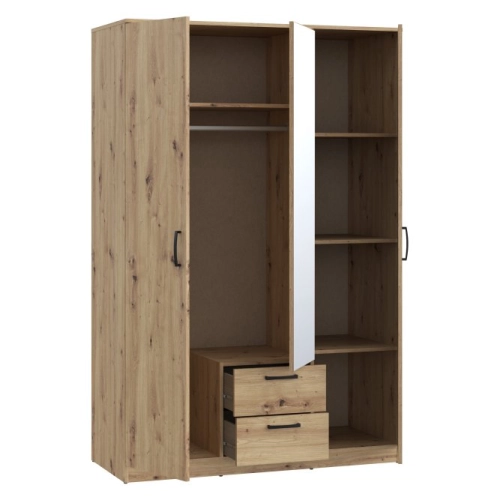 Szafa z lustrem 120 cm z szufladami NIKO Dąb Artisan